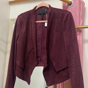 Bcbgmaxazria size medium burgundy velvet soft drape jacket